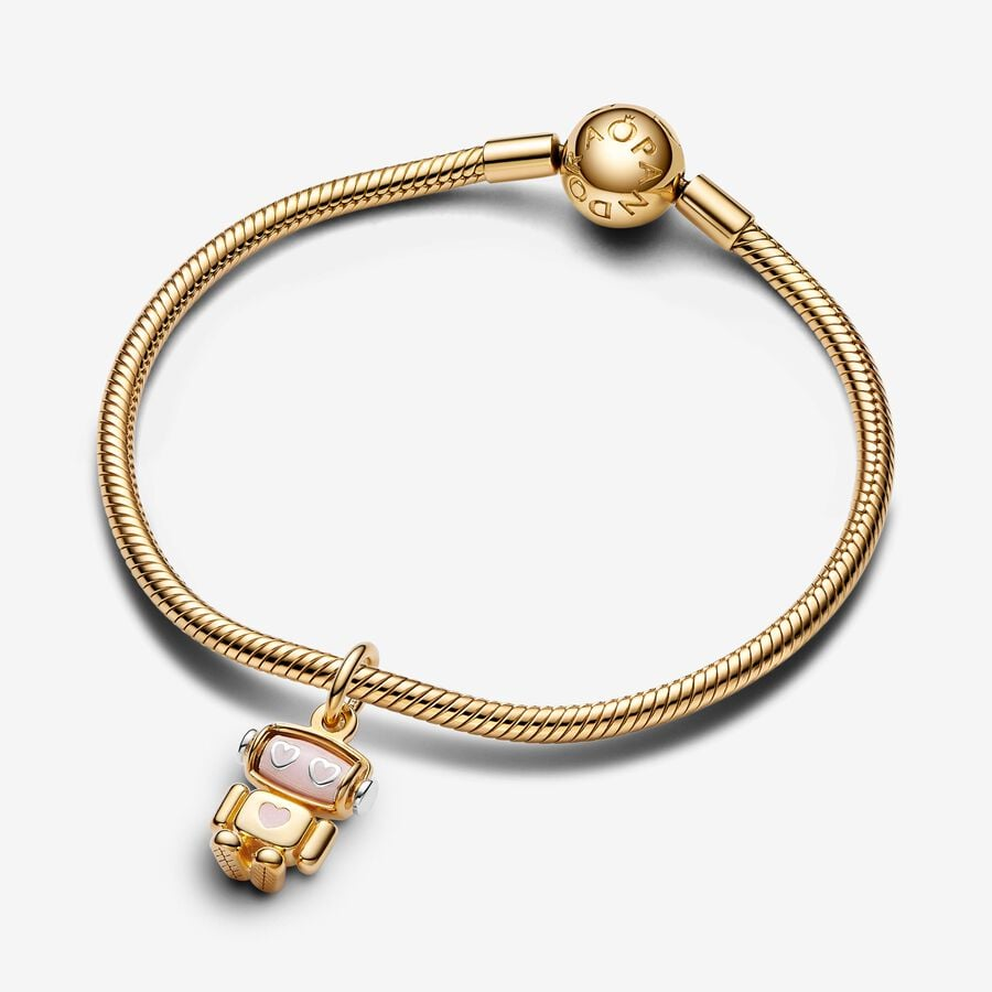 Spinnable Face Robot Dangle Charm