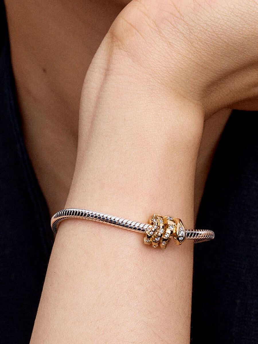 Curled Snake Gold Charm