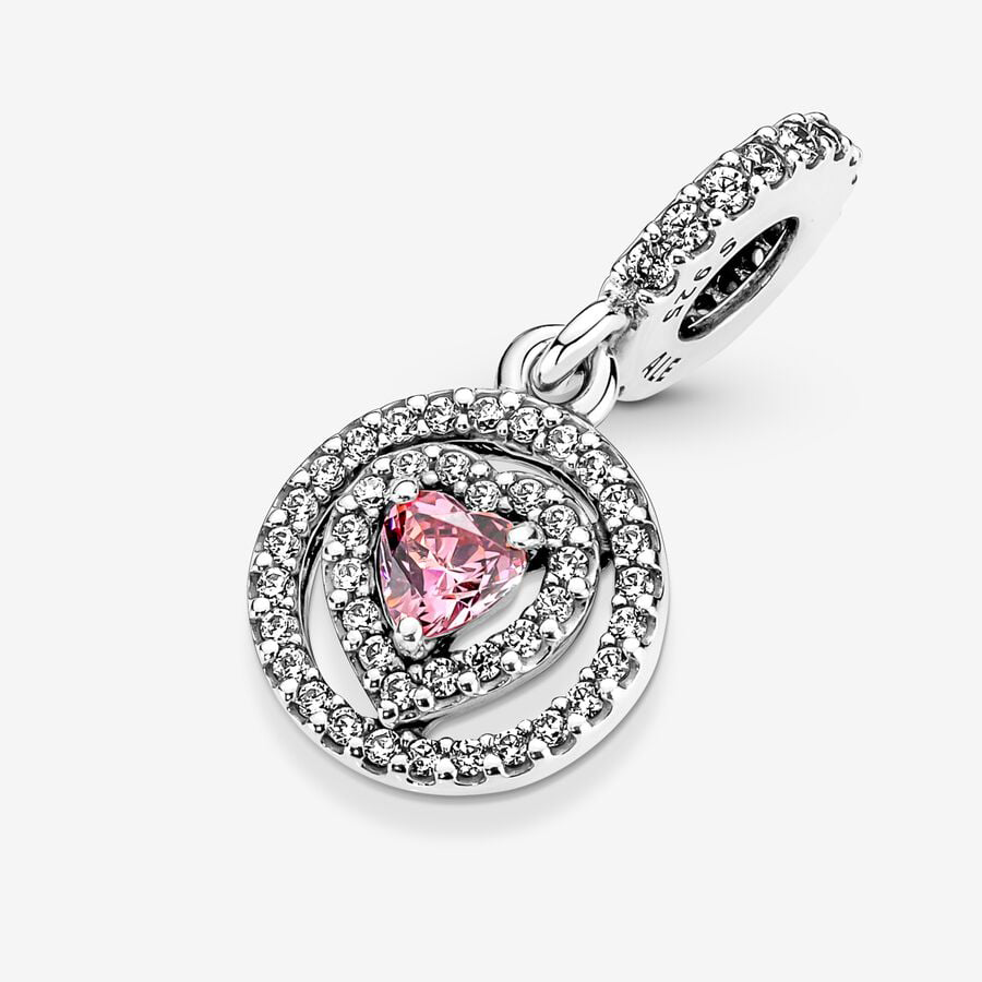 Sparkling Pink Heart Charm