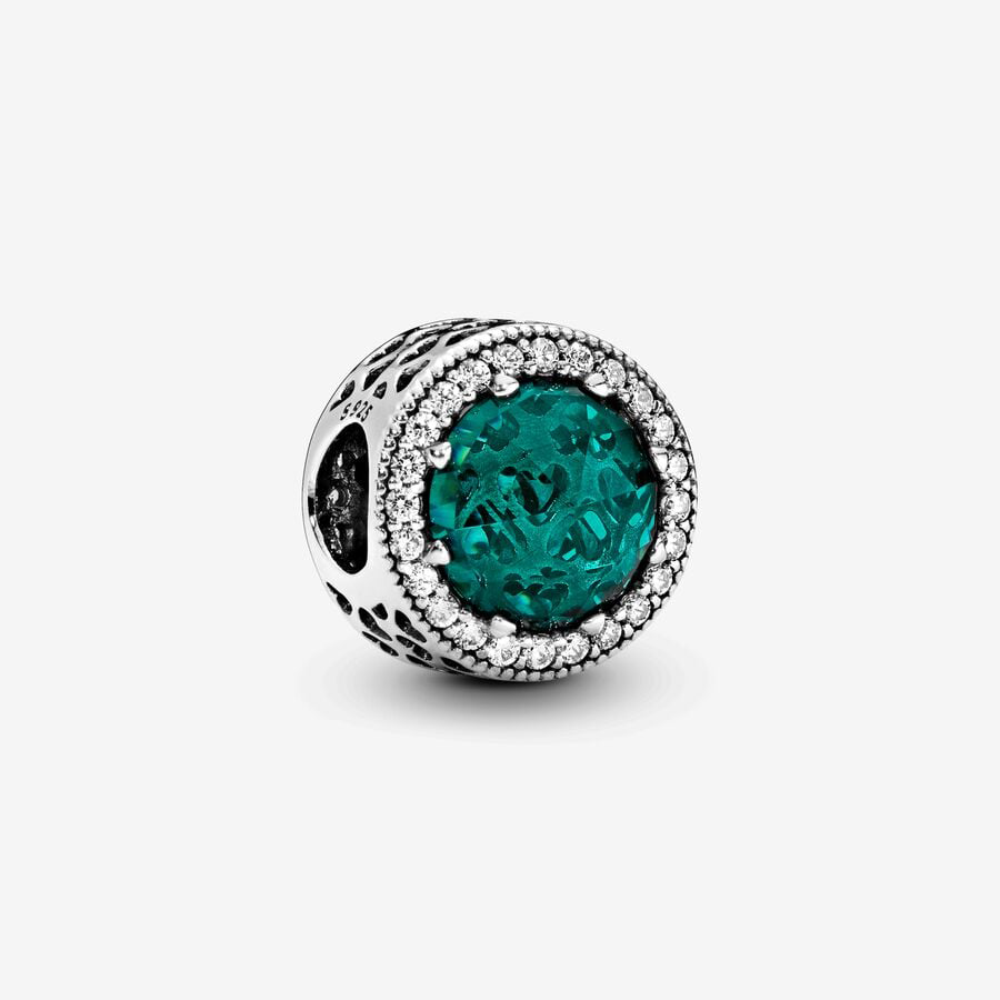Sparkling Sea Green Bead Charm