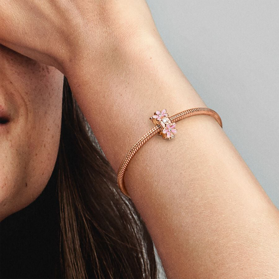Pink Flower Rose Gold Clip