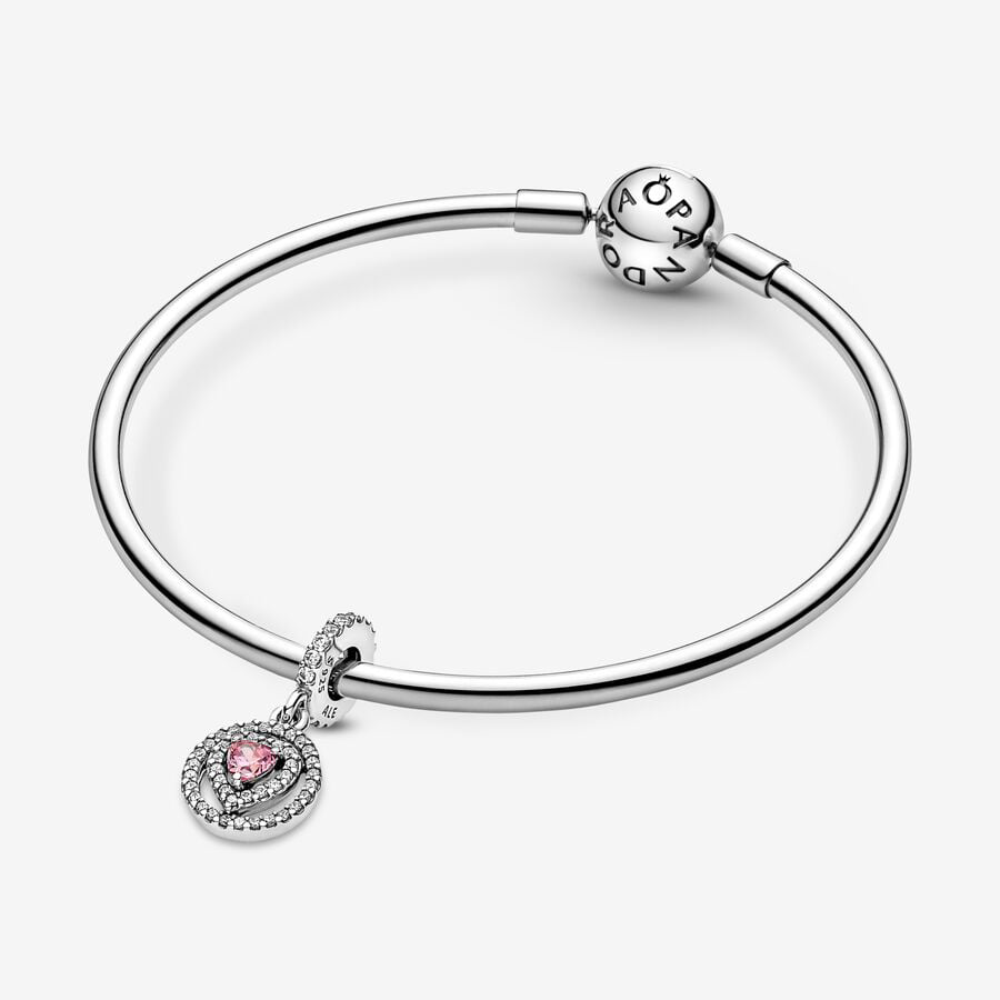 Sparkling Pink Heart Charm