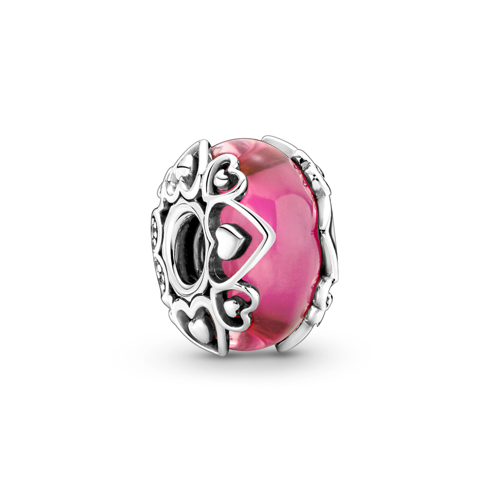 Love Pink Murano Glass Charm