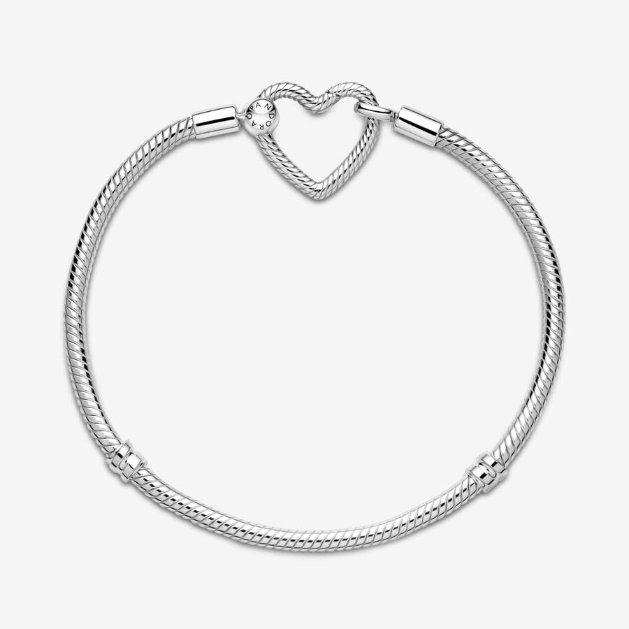 Moments Heart Closure Snake Chain Bracelet