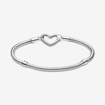 Moments Heart Closure Snake Chain Bracelet