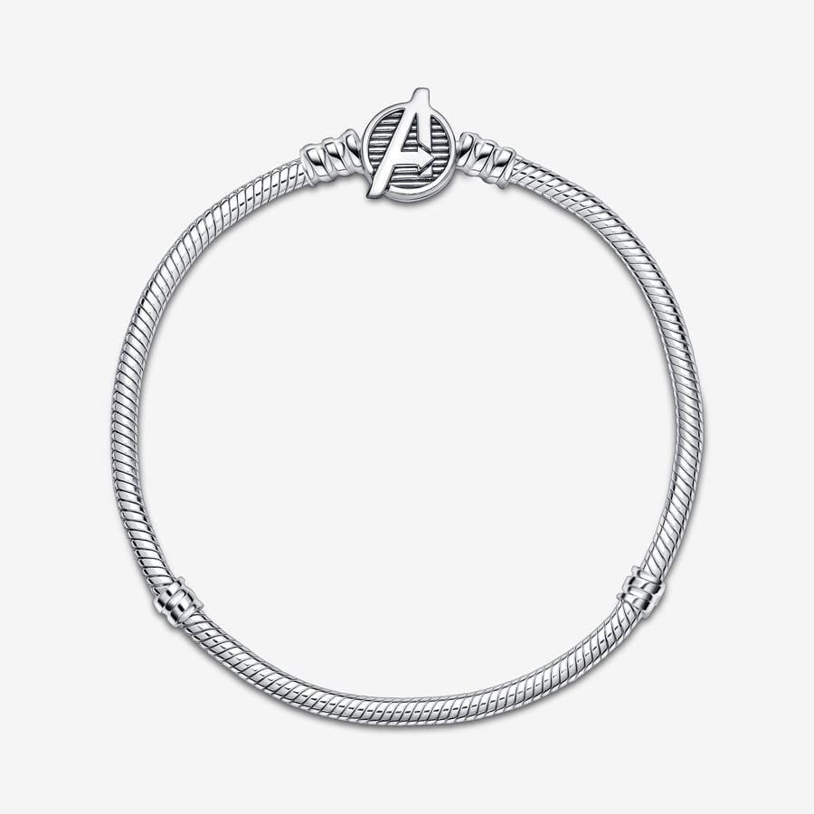 Moments Marvel The Avengers Logo Clasp Snake Chain Bracelet