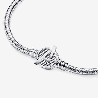 Moments Marvel The Avengers Logo Clasp Snake Chain Bracelet