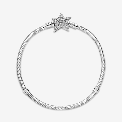 Moments Asymmetric Star Clasp Snake Chain Bracelet