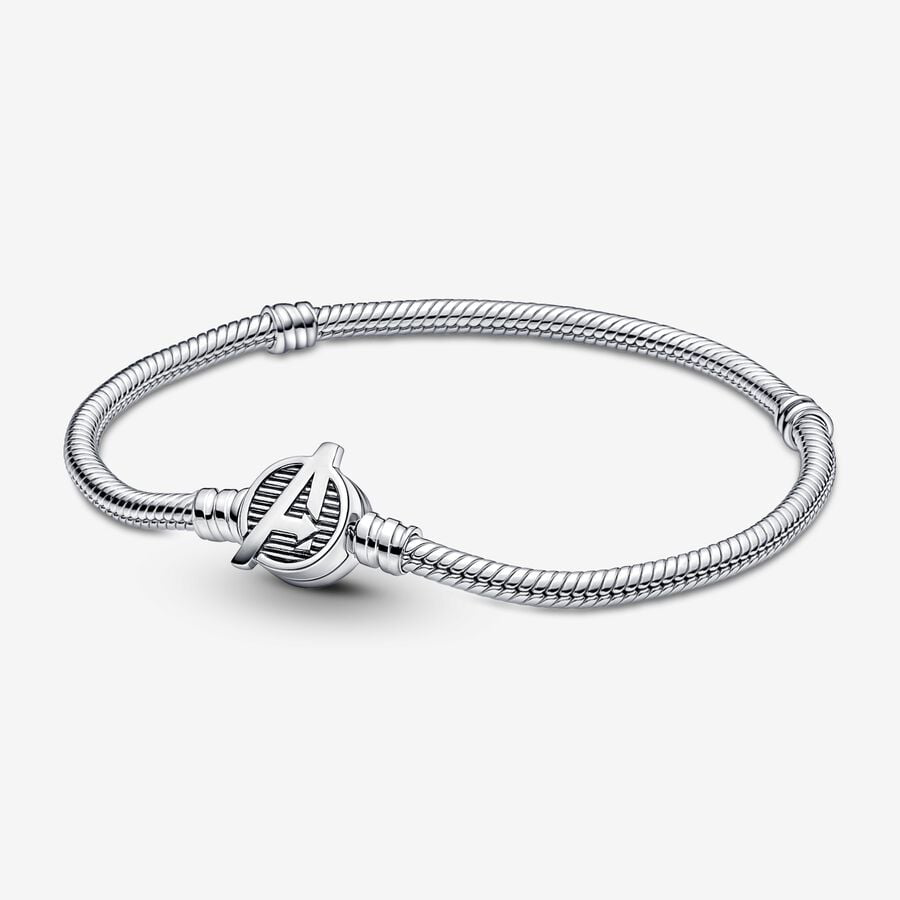 Moments Marvel The Avengers Logo Clasp Snake Chain Bracelet