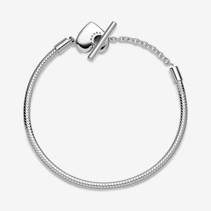 Moments Heart T-Bar Snake Chain Bracelet