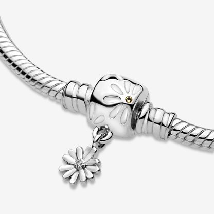 Moments Daisy Flower Clasp Snake Chain Bracelet