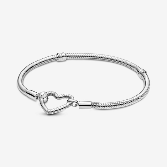 Moments Heart Closure Snake Chain Bracelet