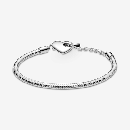 Moments Heart T-Bar Snake Chain Bracelet