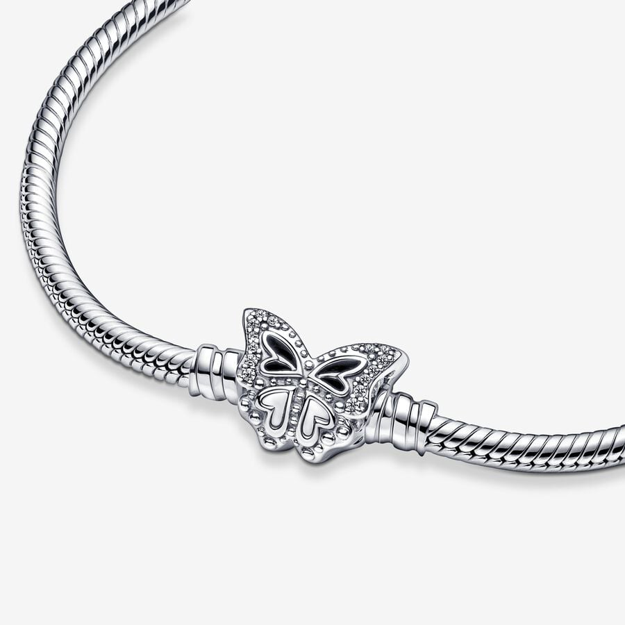 Moments Butterfly Clasp Snake Chain Bracelet