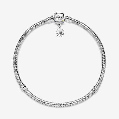 Moments Daisy Flower Clasp Snake Chain Bracelet