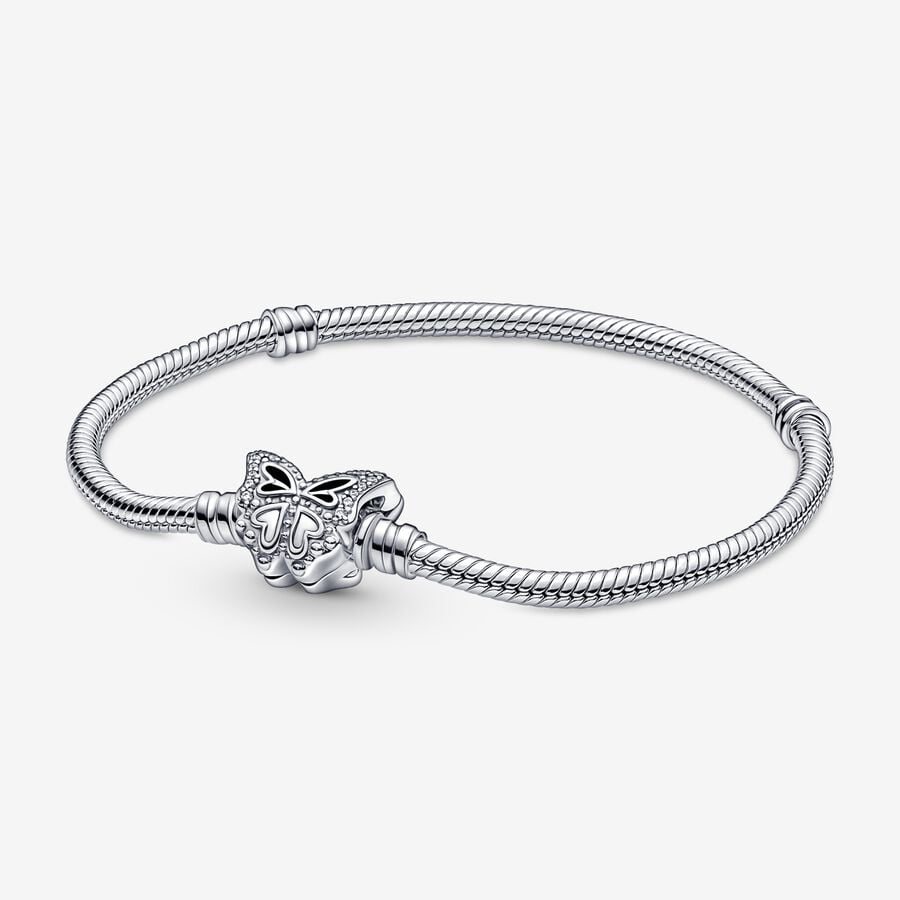 Moments Butterfly Clasp Snake Chain Bracelet