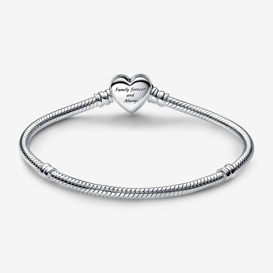 Moments Sparkling Infinity Heart Clasp Snake Chain Bracelet