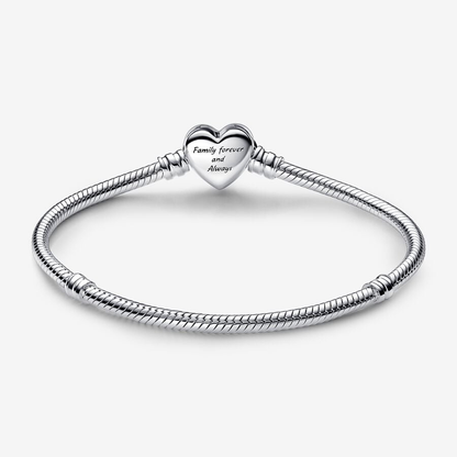 Moments Sparkling Infinity Heart Clasp Snake Chain Bracelet