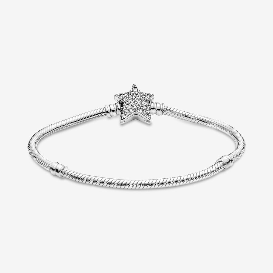 Moments Asymmetric Star Clasp Snake Chain Bracelet