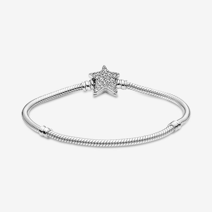 Moments Asymmetric Star Clasp Snake Chain Bracelet