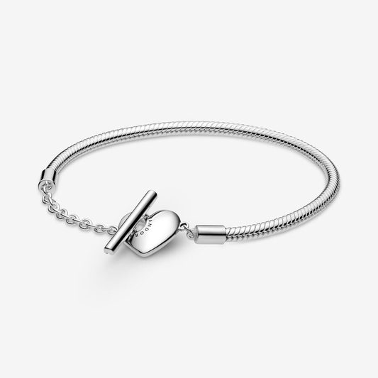 Moments Heart T-Bar Snake Chain Bracelet