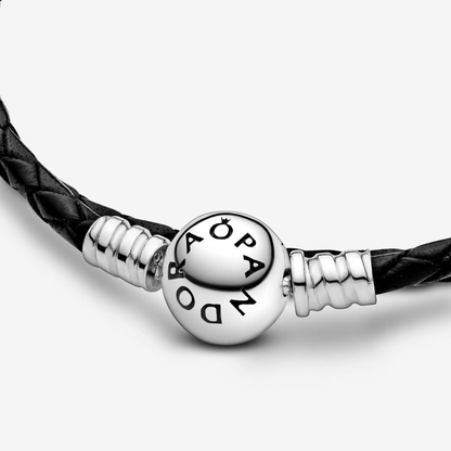Double Black Leather Bracelet