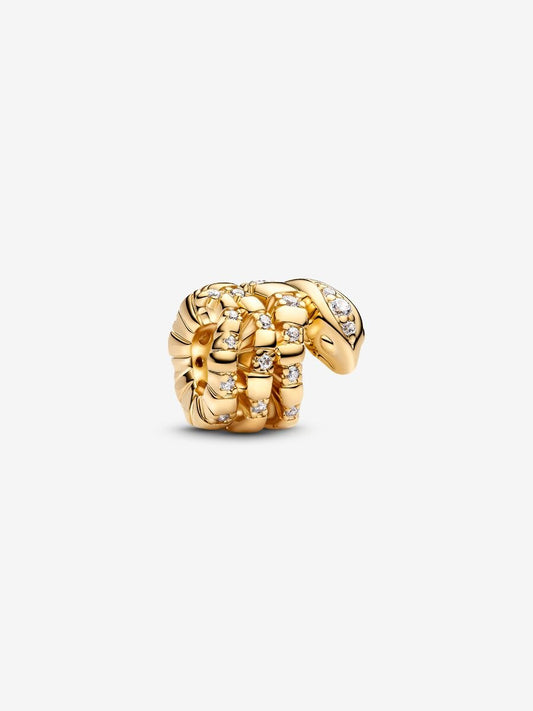 Curled Snake Gold Charm
