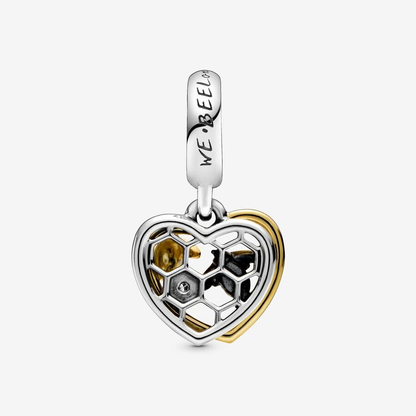 Heart and bee gold-plated Charm