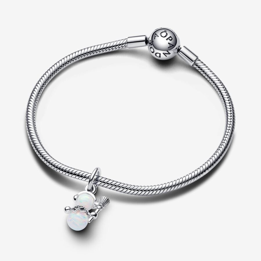 Opalescent Snowman Dangle Charm