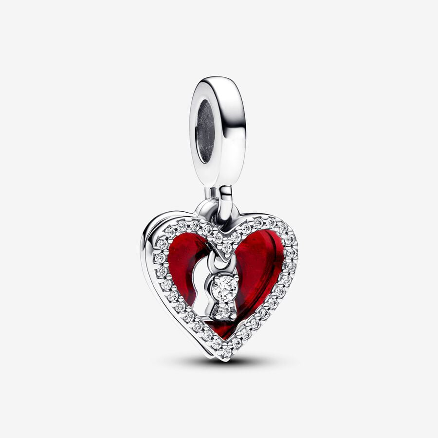 Red Heart & Keyhole Double Charm