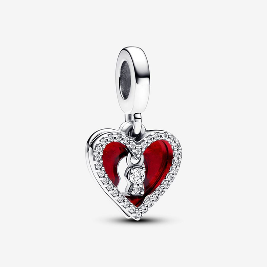 Red Heart & Keyhole Double Charm