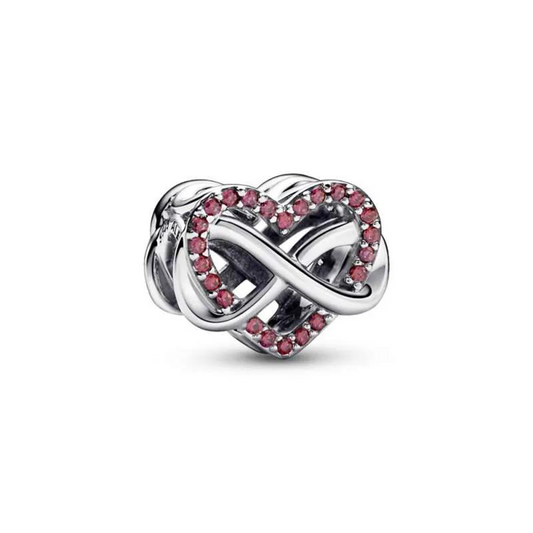 Infinity Red Heart Charm