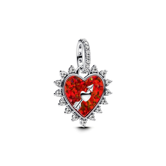 Red Heart Arrow Charm