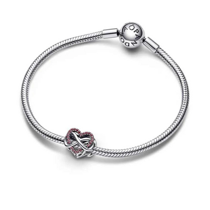 Infinity Red Heart Charm