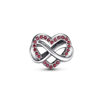 Infinity Red Heart Charm