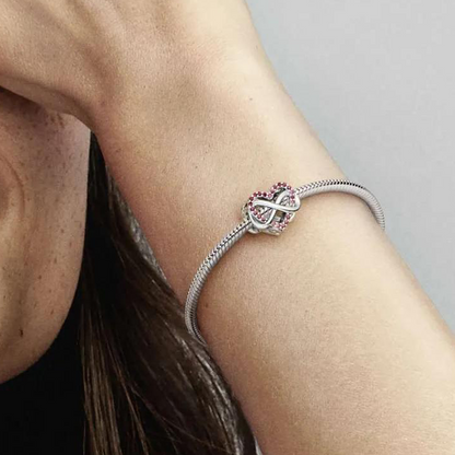 Infinity Red Heart Charm