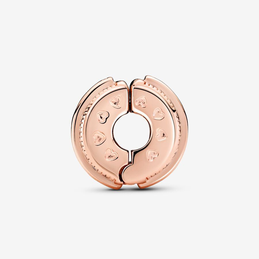 Sparkling Logo Rose Gold Clip Charm