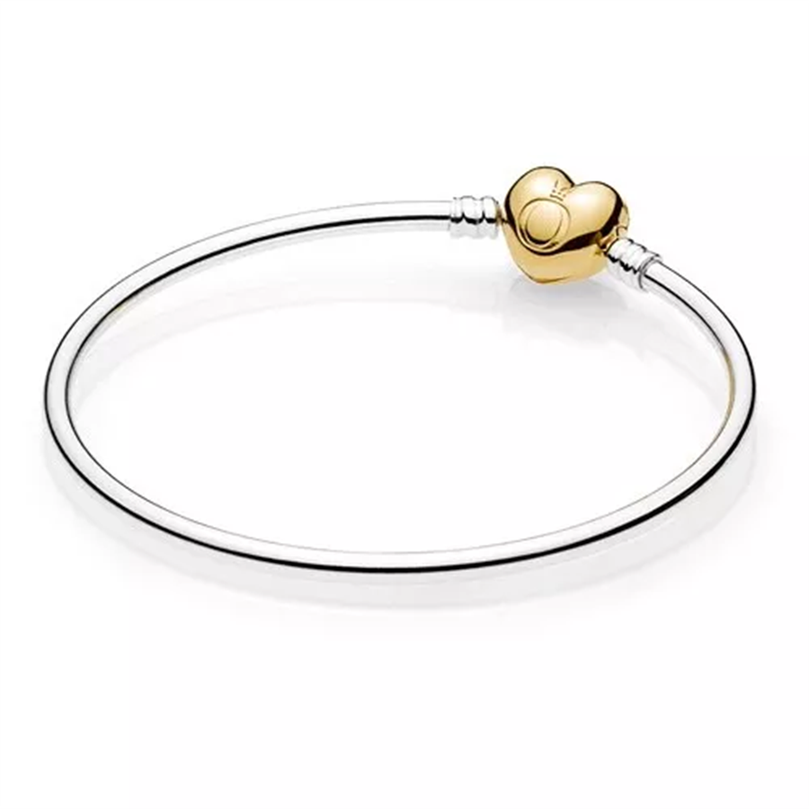 Gold Heart Clasp Bangle