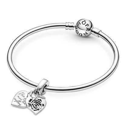 Rose Heart Padlock Charm