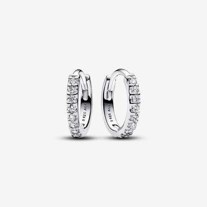 White Sparkling Hoop Earrings