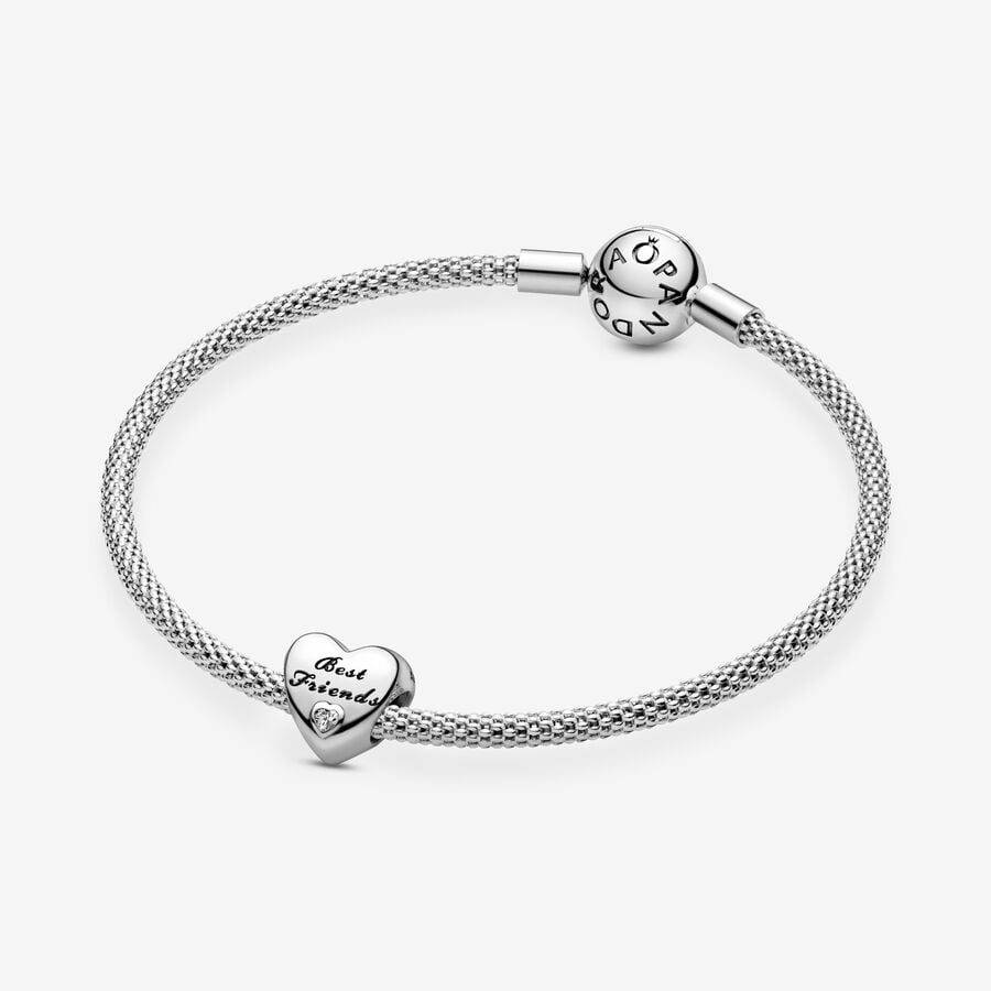 Best Friends Heart Charm