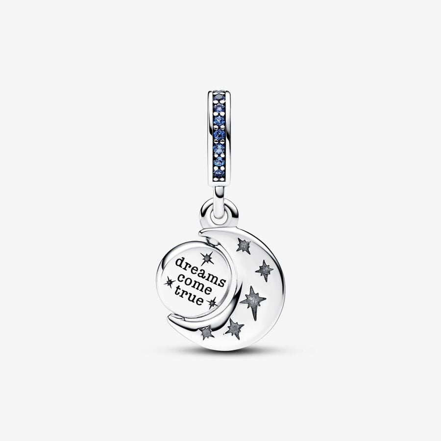 Royal Blue Spinnable Half Moon Charm