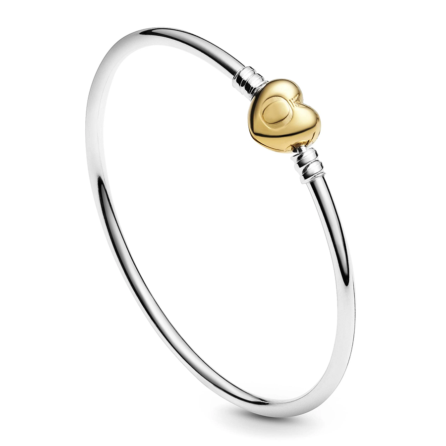 Gold Heart Clasp Bangle