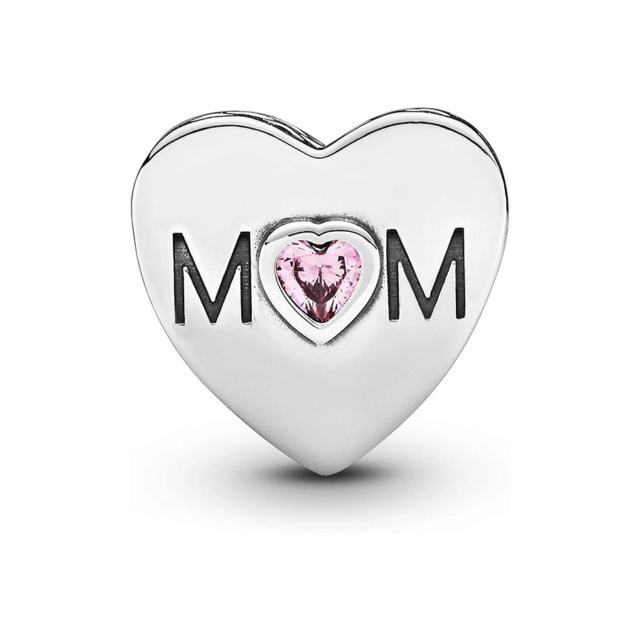 Mom Pink Heart Charm