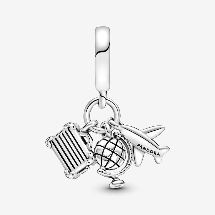 Airplane Globe Suitcase Charm