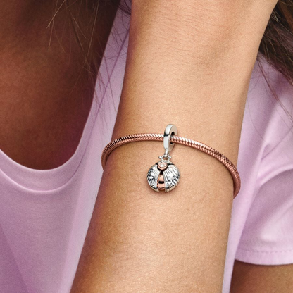 Rose Gold Ladybird & Heart Charm