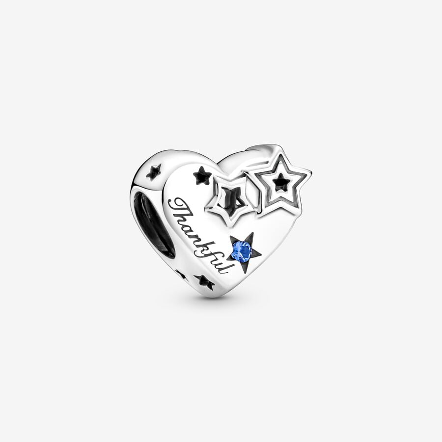 Heart Stars Thankful Charm