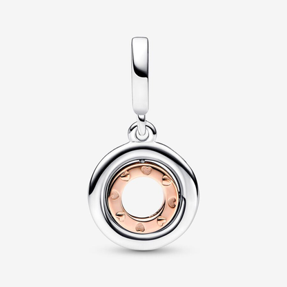 Rose Gold Rotating Love Message Charm