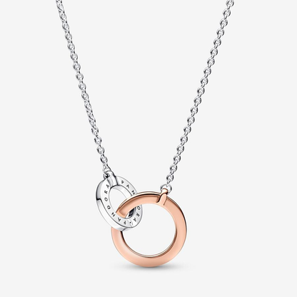 Rose Gold Intertwined Circles Necklace