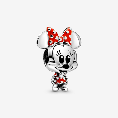 Minnie Mouse Red Dress & Bow Charm